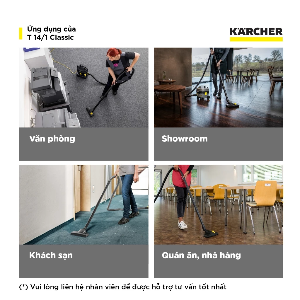 Ứng dụng của máy hút bụi khô công nghiệp Kacher T14/1 Classic